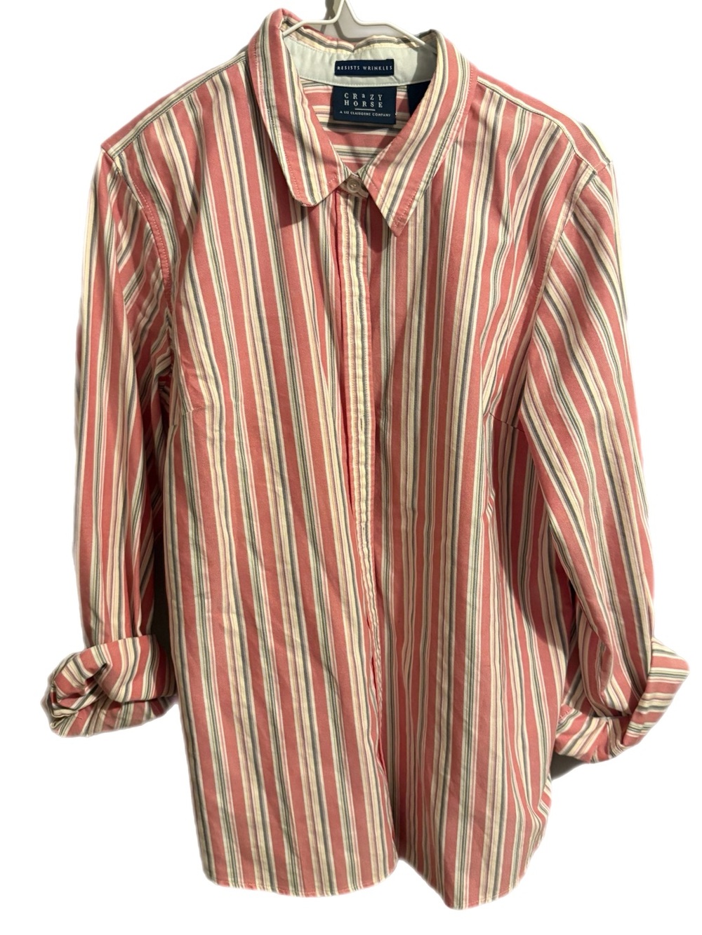 Vintage Liz Claiborne Crazy Horse Button Down Shirt 100% Cotton